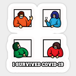 I Survived Covid 19 , Servive Design Sticker